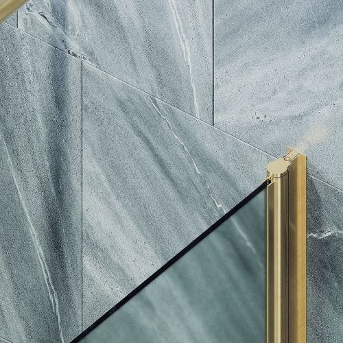 Душевая шторка на ванну Maybah Glass MGV-621-3 80х140 стекло тонированное профиль золото ориентация универсальная - фото 4