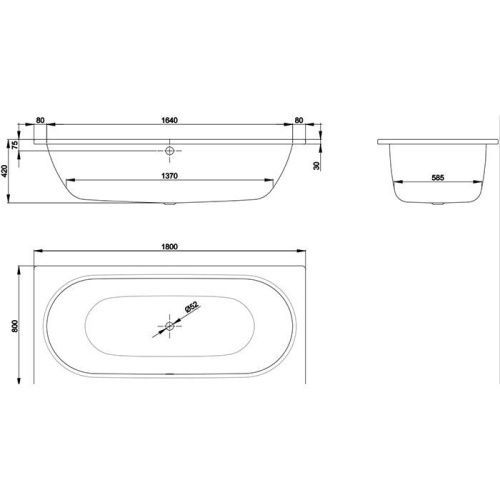 Ванна стальная Bette Starlet 1630-000 PLUS, AR 180х80 встраиваемая прямоугольная без ножек - фото 2