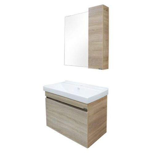 Тумба с раковиной Comforty Тромсе 00004142219CF 80х50 подвесная цвет коричневый - фото 5