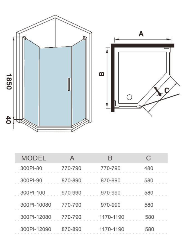 Душевой уголок WeltWasser WW300 10000002752 100х100 стекло прозрачное профиль хром без поддона - фото 2