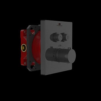 Смеситель для душа Vincea VSCV-321TGM встраиваемый в стену вороненая сталь с термостатом