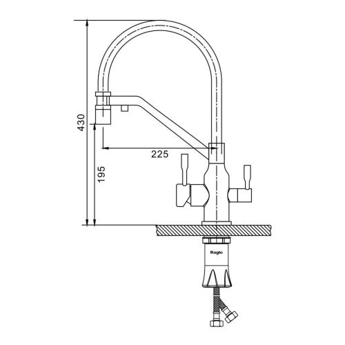 Смеситель для кухни Raglo R81 R81.62.03 на мойку золото - фото 2