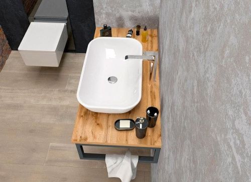 Столешница 1MarKa Grunge Loft У85830 80х50 накладная цвет коричневый - фото 4