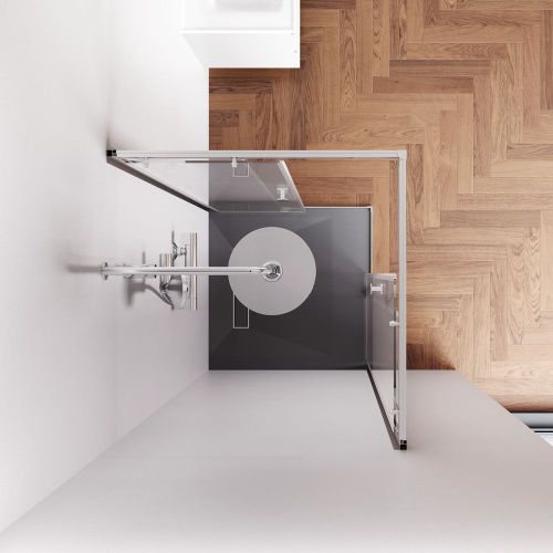 Душевой уголок Am.Pm X-joy W94G-403-8080-МТ1К 80х80 стекло прозрачное профиль хром без поддона - фото 4