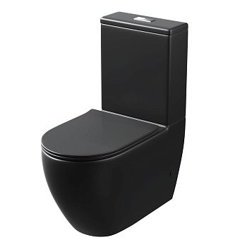 Унитаз напольный с бачком Grossman Торнадо GR-4446BMSQ черный с сиденьем безободковый смыв торнадо