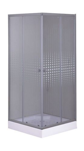 Душевой уголок Parly ZQ8111 80х80 стекло с рисунком профиль хром с поддоном - фото 2