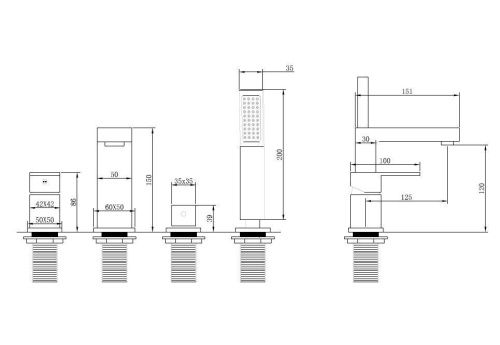 Смеситель Abber Daheim AF8213G на борт ванны золото - фото 3