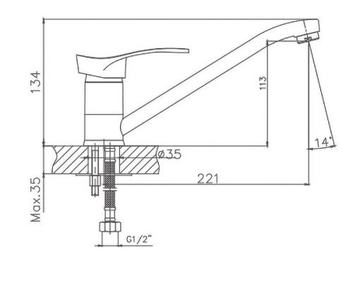 Смеситель для кухни Cron CN4201-2 на мойку хром - фото 3