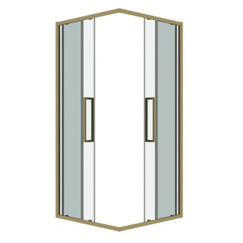 Душевой уголок Grossman Cosmo 300.K33.02.9090.32.00 90х90 стекло прозрачное профиль золото без поддона - фото 2