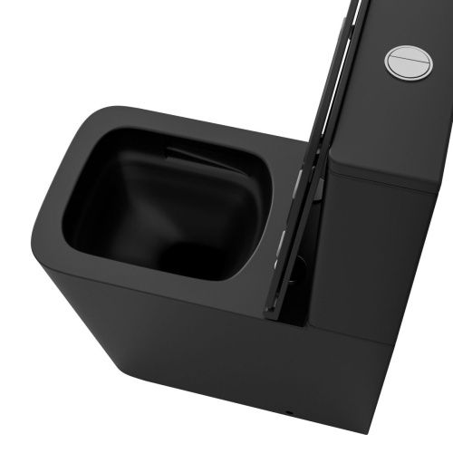 Унитаз напольный с бачком Grossman Торнадо GR-4418BMSQ черный с сиденьем микролифт безободковый смыв торнадо - фото 4