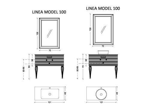 Тумба под раковину Armadi Art Vallessi Avantgarde 842-100-BG 100х50 подвесная цвет черный - фото 2
