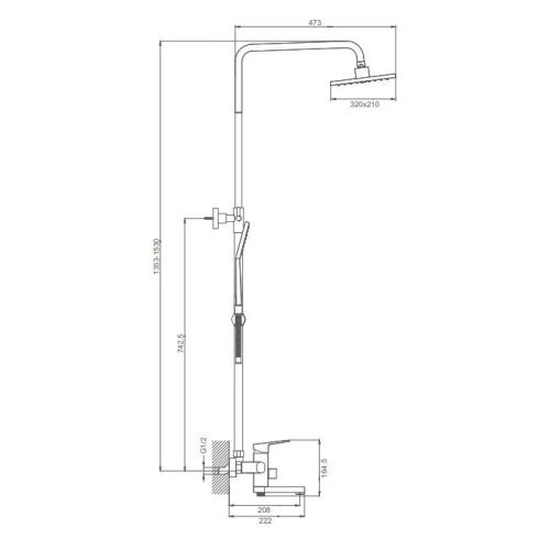 Душевая стойка ProHanss P60.24.03 настенная цвет золото - фото 3