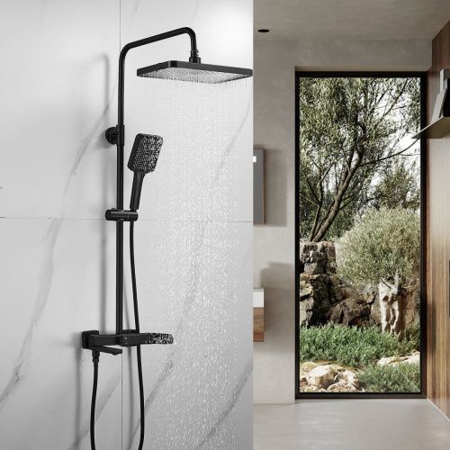 Душевая стойка Shevanik S9936H настенная цвет черный - фото 4