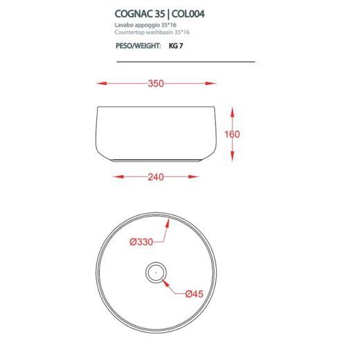 Раковина керамическая Artceram COGNAC COL004 17 00 40 см накладная цвет черный без отверстий под смеситель - фото 2