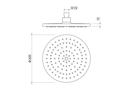 Верхний душ Aquatek AQ2086MB 20х20 черный - фото 4
