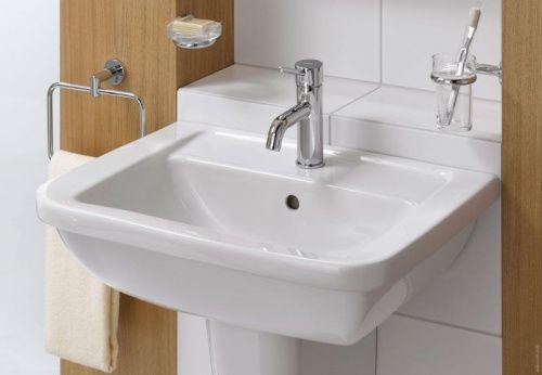 Раковина из сантехнического фарфора Vitra Form 300 9602B003-7650 60х50 подвесная цвет белый 1 отверстие под смеситель - фото 3