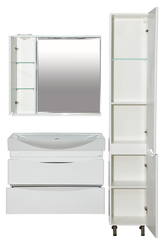 Зеркало-шкаф Misty Элвис П-Элв-01085-011Л 80х70 подвесной цвет белый - фото 4