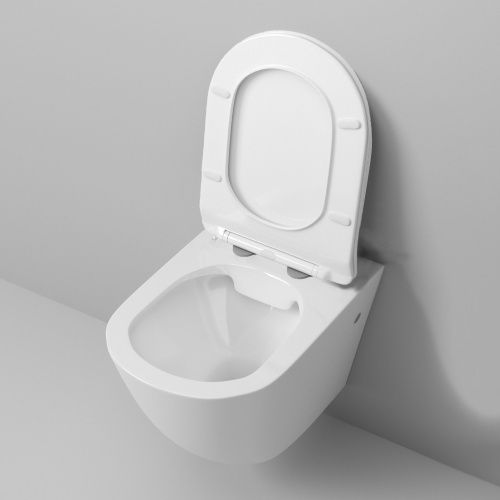 Унитаз подвесной Grossman Санфаянс GR-4411S белый с сиденьем безободковый каскадный смыв - фото 4