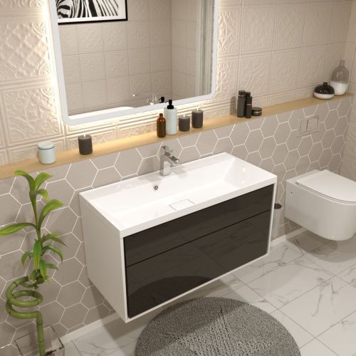 Раковина из искусственного камня Stella Polar Бриз SP-00001482 100х50 встраиваемая цвет белый - фото 2