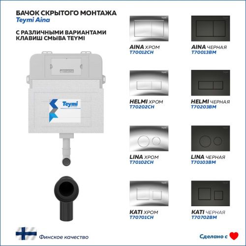 Бачок скрытого монтажа Teymi Aina T70012 - фото 2