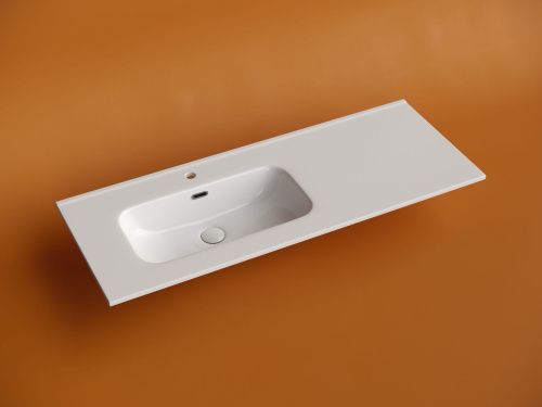 Раковина из сантехнического фарфора Ceramica Nova ELEMENT CN7006L 120х50 накладная цвет белый 1 отверстие под смеситель - фото 3