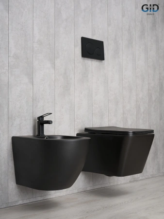 Унитаз подвесной Gid Cuadrado 62225Y черный с сиденьем микролифт безободковый
