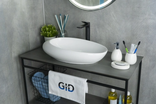 Раковина керамическая Gid Creativo 51167 60х40 накладная цвет белый без отверстий под смеситель - фото 5