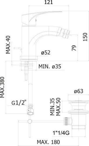 Смеситель Paffoni Lime LM135CR на биде хром - фото 3