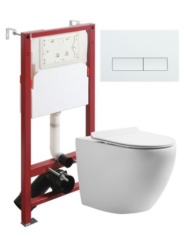 Комплект унитаз с инсталляцией и клавишей смыва Orange CI07-100W+APB288
