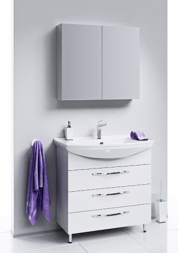 Тумба под раковину Aqwella Y Agr.01.08/3 80х30 напольная цвет белый - фото 2