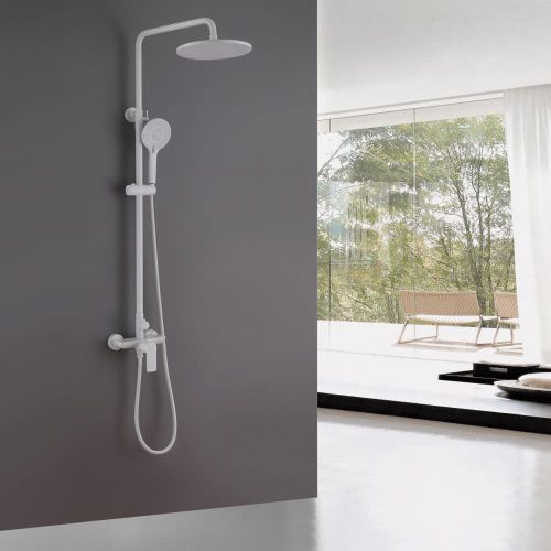 Душевая стойка Abber AF8020FWL настенная цвет белый - фото 2