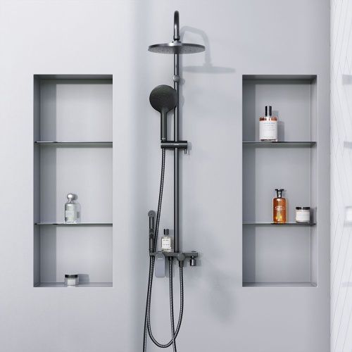 Душевая стойка Damixa Jupiter 977770300 настенная цвет черный - фото 3