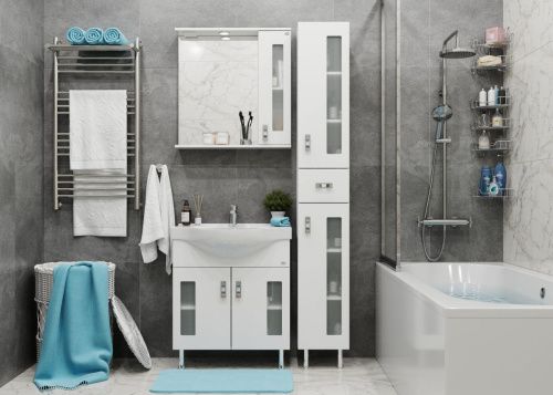 Тумба под раковину Onika Кристалл 107024 70х30 напольная цвет белый - фото 5