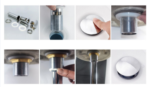 Донный клапан для раковины CeramaLux RD001 хром - фото 3