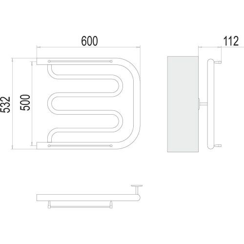 Полотенцесушитель водяной Terminus 4620768881299 60х55 хром - фото 3