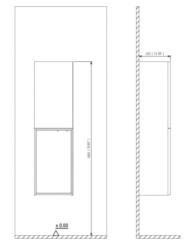 Шкаф-пенал Orka Molino 3006286 40х140 подвесной цвет белый - фото 4