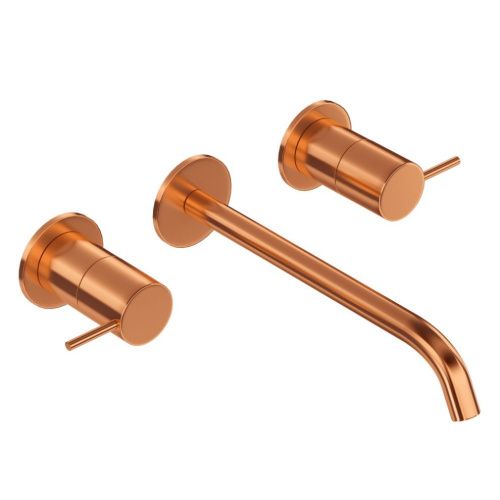 Смеситель для раковины Cezares LEAF LEAF-BLI3L-20-L-SS встраиваемый в стену бронза - фото 2