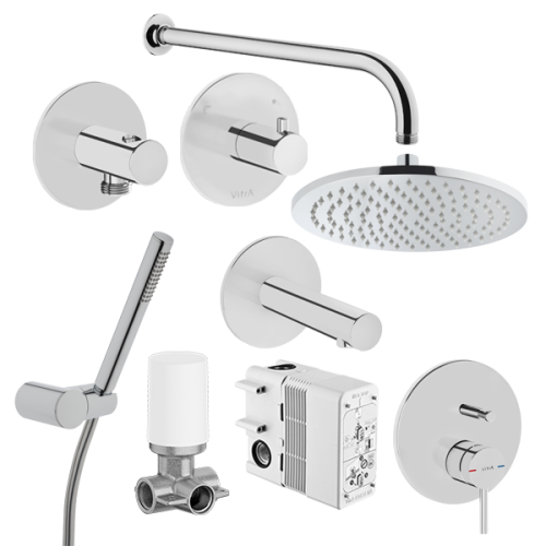 Душевая система Vitra Origin A49286EXP встраиваемая в стену цвет хром