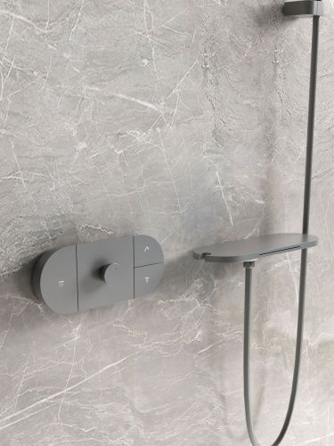 Душевая система Vincea VSFW-2F12TGM встраиваемая в стену цвет вороненая сталь с термостатом - фото 2