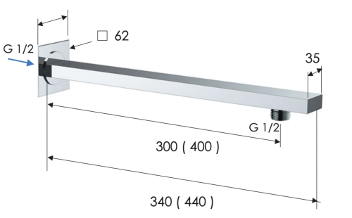 Кронштейн для верхнего душа Remer 348Q40 хром - фото 2