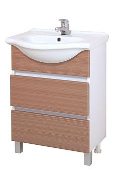 Тумба под раковину Onika Элита 106122 60х30 напольная цвет коричневый/белый