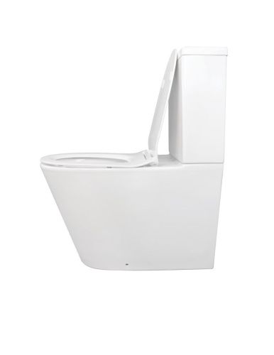 Унитаз напольный с бачком Creo Сeramique CREO COMBO CR1002R белый безободковый с сиденьем с микролифт каскадный смыв - фото 3