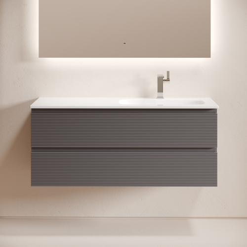 Тумба под раковину Sancos FOLK FL120RGS 120х40 подвесная цвет серый - фото 4