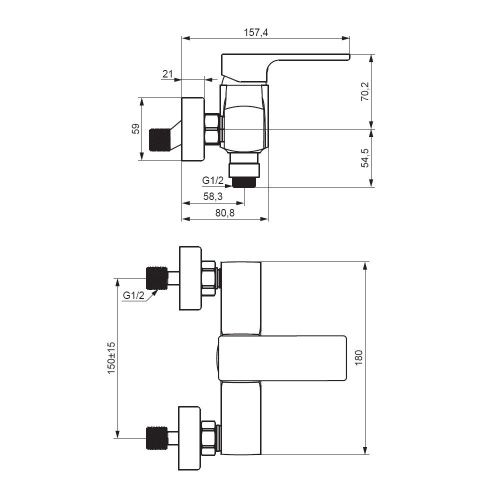 Смеситель для ванны и душа Damixa Gala 532000000 настенный хром - фото 5