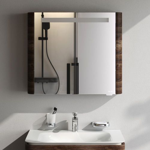 Зеркало-шкаф Am.Pm Sensation M30MCR0801NF 80х70 подвесной цвет коричневый - фото 3