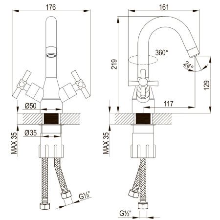 Смеситель LeMark Neo LM2207C на раковину хром