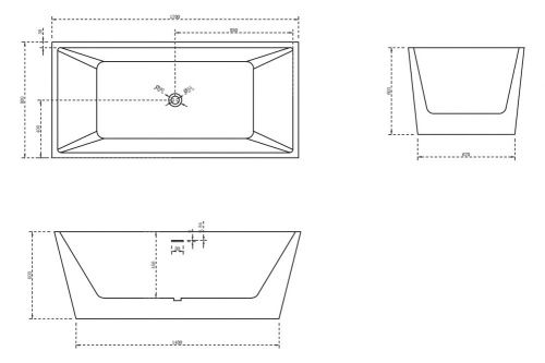 Ванна акриловая Abber AB9224-1.7 170х80 отдельностоящая прямоугольная с каркасом - фото 5