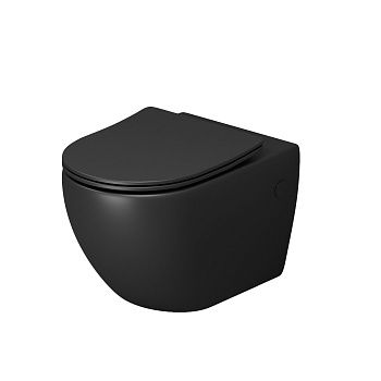 Унитаз подвесной Grossman Color GR-4411BMS черный с сиденьем безободковый каскадный смыв