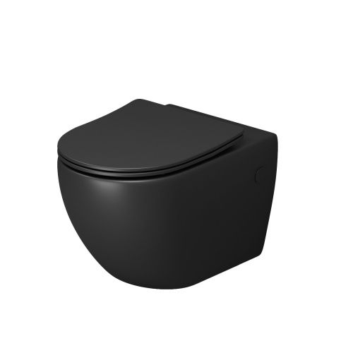 Унитаз подвесной Grossman Color GR-4411BMS черный с сиденьем безободковый каскадный смыв