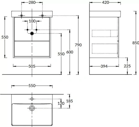 Тумба под раковину Kerama Marazzi PRO PRO.55.2\OLM 50х40 подвесная цвет белый/коричневый